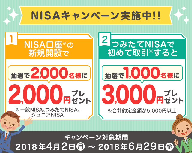 NISA口座開設＆つみたてNISAデビューキャンペーン