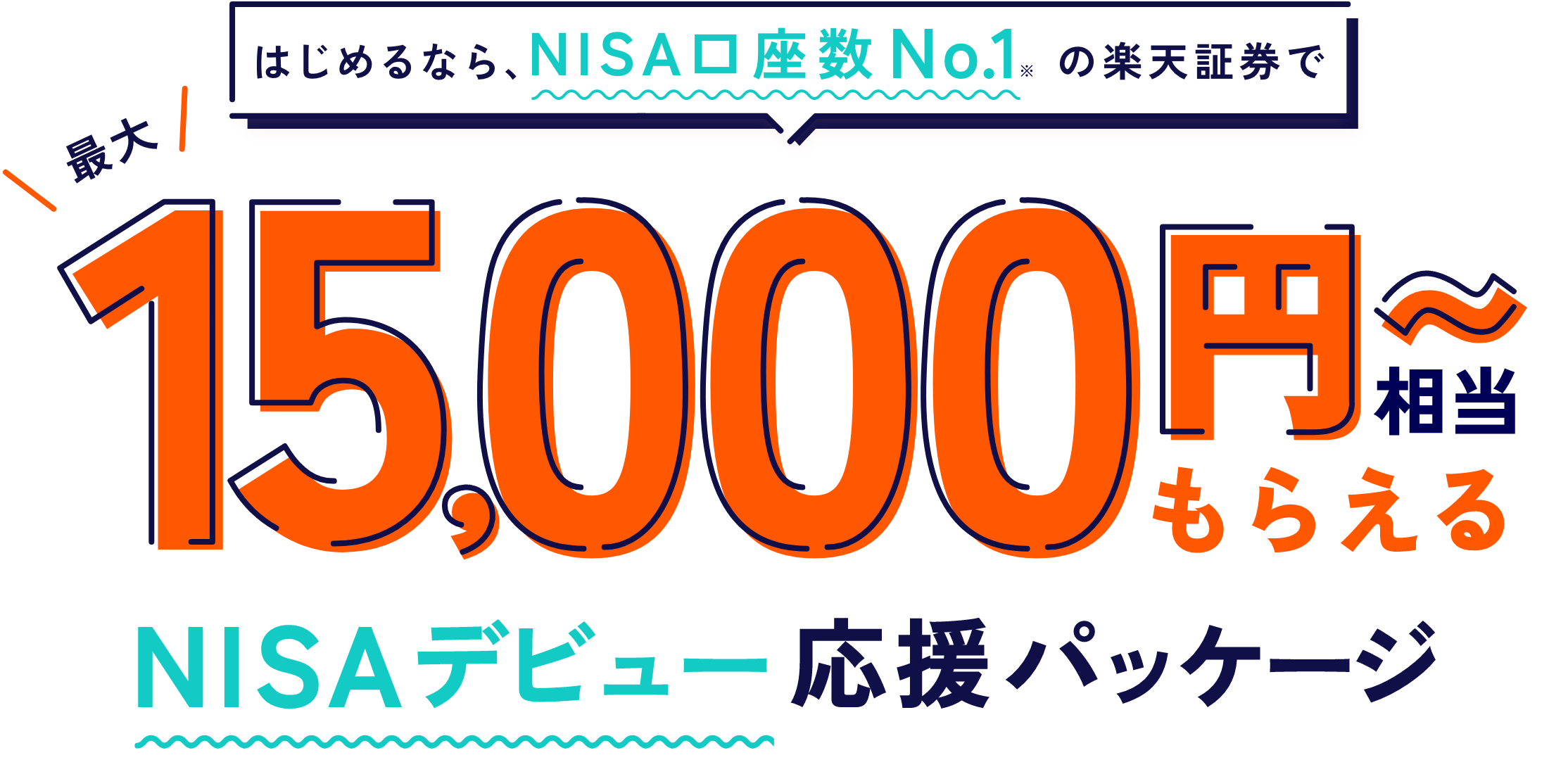 最大15,000円～相当がもらえる！NISAデビュー応援パッケージ