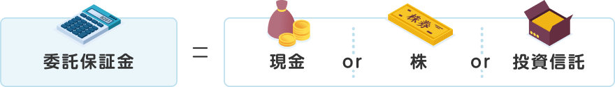 委託保証金＝現金or株or投資信託
