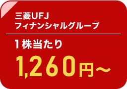 三菱UFJフィナンシャルグループ 1株当たり945.7円から