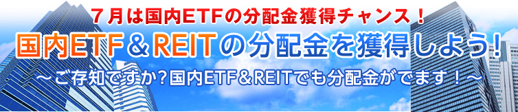 国内ETF＆REITの分配金を獲得しよう！